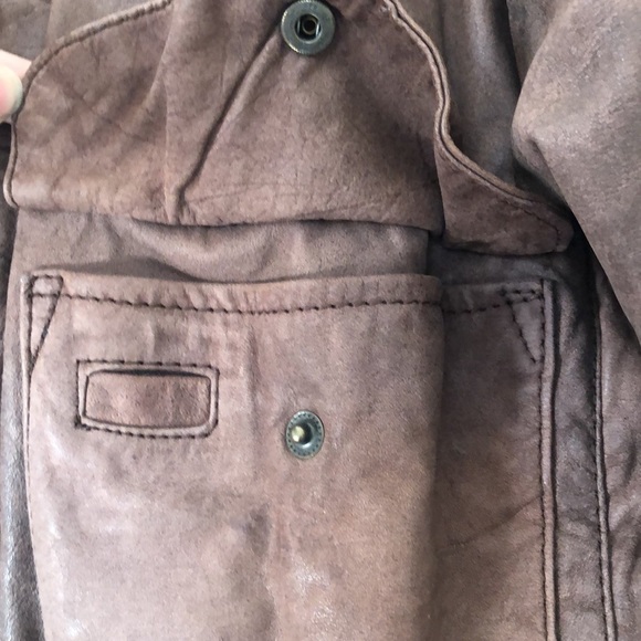 Vintage Genuine Leather Jacket with Map Lining - Global Identity - Small/Medium - Picture 5 of 5